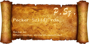 Pecker Szilárda névjegykártya